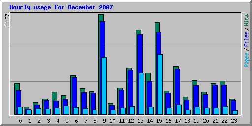 Hourly usage for December 2007