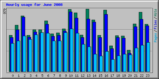 Hourly usage for June 2008