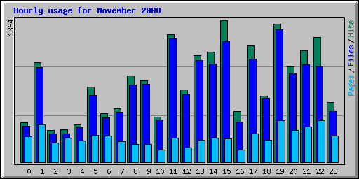 Hourly usage for November 2008