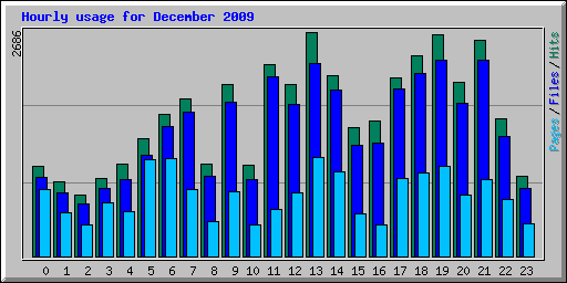 Hourly usage for December 2009