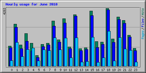 Hourly usage for June 2010