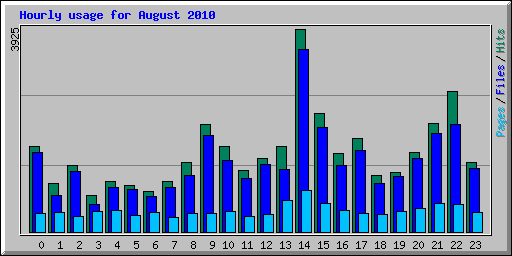 Hourly usage for August 2010