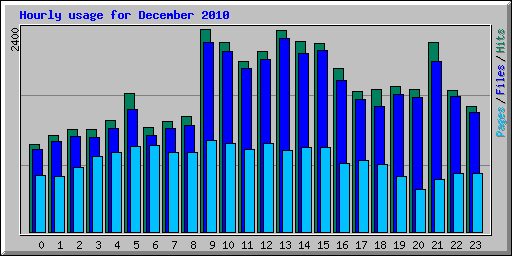 Hourly usage for December 2010